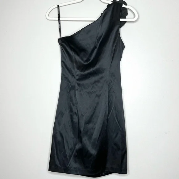 Jessica McClintock Gunne Sax Little Black Mini Dress Sexy Cocktail Party Vintage - Picture 10 of 12